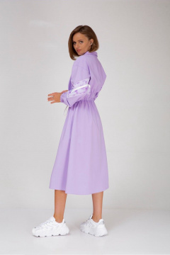 Платье с кулисой и вставками Tie-Dye на рукавах Mixan 5037 - фото 3