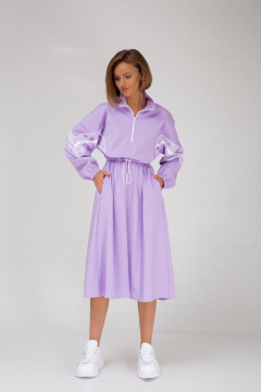 Платье с кулисой и вставками Tie-Dye на рукавах Mixan 5037 - фото 1