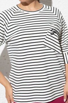 Белый трикотажный джемпер с асимметричным карманом Femme & Devur 30740 1.54BF(170) - фото 4