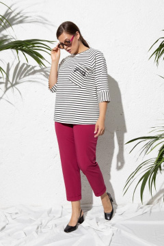 Белый трикотажный джемпер с асимметричным карманом Femme & Devur 30740 1.54BF(170) - фото 2