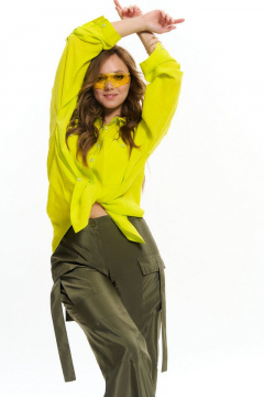 Брюки из вискозной ткани с накладными карманами AVE RARA 4094 хаки - фото 5