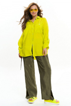 Брюки из вискозной ткани с накладными карманами AVE RARA 4094 хаки - фото 4