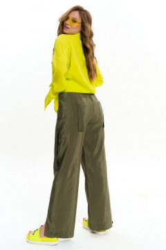 Брюки из вискозной ткани с накладными карманами AVE RARA 4094 хаки - фото 3