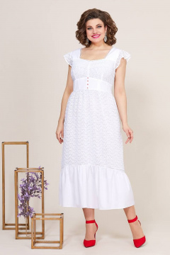 Платье летнее с кружевом и вышивкой миди Mira Fashion 5260 - фото 1
