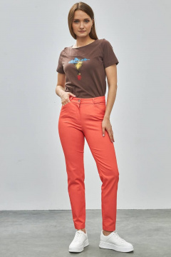 Коричневый хлопковый джемпер с принтом и регланом Femme & Devur 30583 1.31F(170) - фото 2