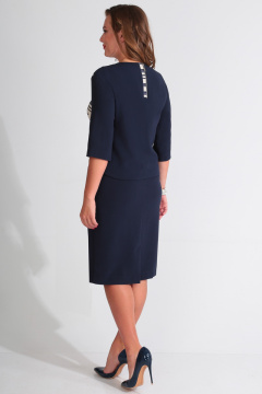 Юбка узкая с асимметричным швом и эластановой тканью Golden Valley 56178 темно-синий - фото 2