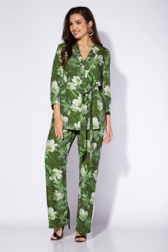 Комплект из жакета и брюк из вискозы — на каждый день TAiER 1199 зеленый - фото 2