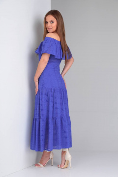 Платье летнее с шитьем и завязывающимися бретелями TVIN 7630 василек - фото 5