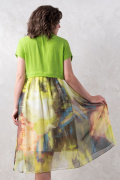 Платье из вискозы и текстиля с карманами и шифоновой нижней частью Avanti 1215-9 - фото 5