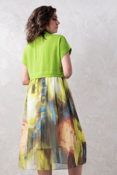 Платье из вискозы и текстиля с карманами и шифоновой нижней частью Avanti 1215-9 - фото 4