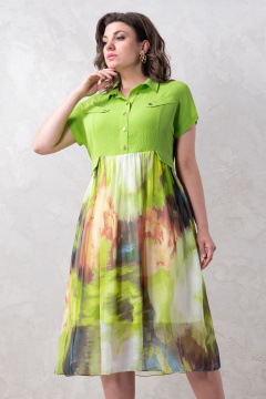 Платье из вискозы и текстиля с карманами и шифоновой нижней частью Avanti 1215-9 - фото 2