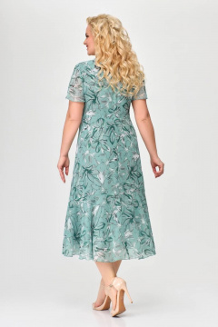 Платье прилегающего силуэта из шифона с V-образным вырезом Slaviaelit 428-1 светлая_бирюза - фото 2