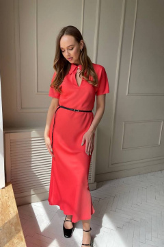 Элегантное миди платье из атласа с вырезом капелька PUR PUR 11-195/3 - фото 2