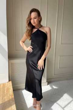 Платье-комбинация из плательного атласа с завязками PUR PUR 11-201 - фото 1