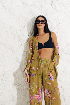 Брюки и рубашка из вискозы цветочный принт свободный крой ANNETE A4149 - фото 2