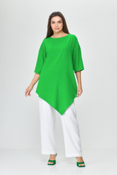 Блуза женская летняя свободного силуэта с карманами Abbi 4008 салатовый - фото 5