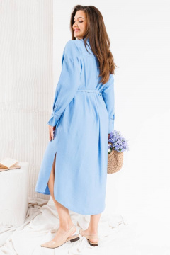 Платье свободного кроя с пуговицами и карманами SandyNa 130128 голубой - фото 4