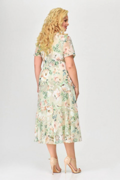 Платье из шифона с расширенной линией низа и потайной застёжкой-молнией Slaviaelit 428-1 кремовый - фото 2