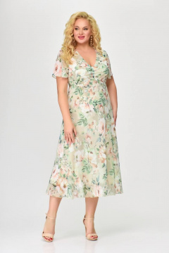 Платье из шифона с расширенной линией низа и потайной застёжкой-молнией Slaviaelit 428-1 кремовый - фото 1