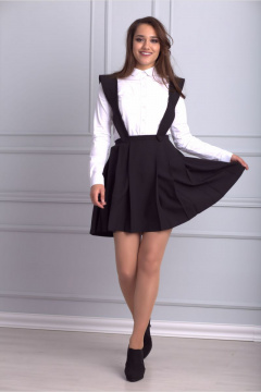 Юбка пышная из текстиля для делового образа Anelli 737 черный - фото 1
