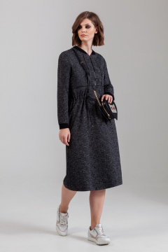 Длинное трикотажное платье прямого силуэта с тесьмой-застежкой Anna Majewska 1257 - фото 1