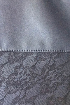 Юбка-карандаш из экокожи и кружева с молнией Klever 279 черный_кружево - фото 2