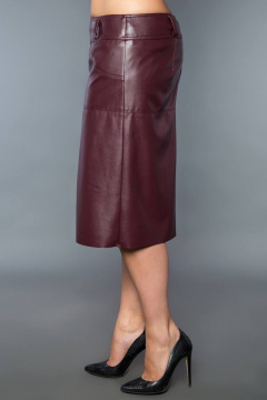 Демисезонная трапециевидная юбка из эко-кожи Avila 0671 бордовый - фото 2