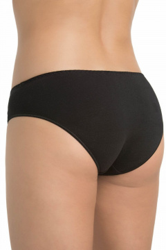 Черные трусы-слип из эластичного полотна с средней талией Teyli 156 черный - фото 2