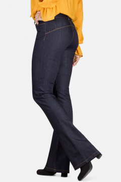 Джинсовые брюки с клёшем и узким кройом в синем цвете Mirolia 637 синий - фото 2