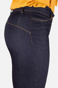 Джинсовые брюки с клёшем и узким кройом в синем цвете Mirolia 637 синий - фото 4