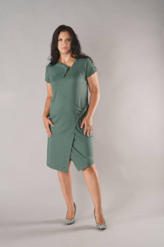 Платье ассиметричного кроя из трикотажа с декоративными рельефами Ma Vie М141 - фото 1