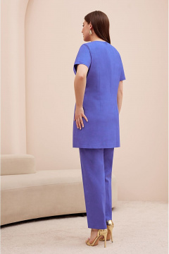 Летний костюм из льна с принтом и прямыми брюками Lissana 4753 - фото 5