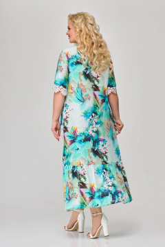 Платье Svetlana-Style 1672 бирюзовый+цветы+белый - фото 2