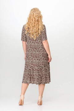 Платье прямого силуэта из вискозы с оборкой по низу и пуговицами Slaviaelit 515 - фото 2