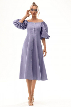 Платье с квадратным вырезом, рельефами и воротником-стойкой Golden Valley 4902 сиреневый - фото 1