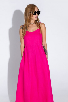 Макси-сарафан из льна с регулируемыми бретелями и карманами PiRS 4552 - фото 3