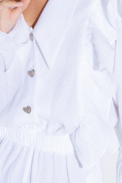 Белый хлопковый комбинезон с отрезной талией и рукавами PiRS 4634 - фото 5