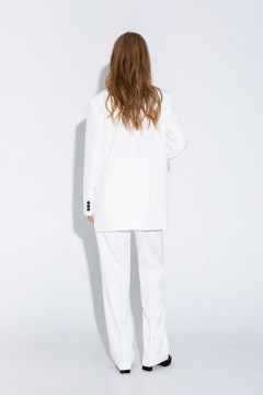 Брюки белые прямые с высокой посадкой из текстиля PiRS 4644 молочный - фото 3