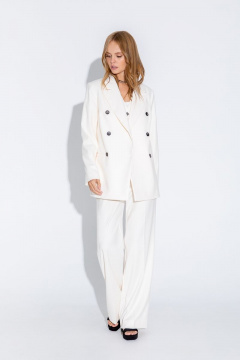 Брюки-палаццо из вискозы с мягкими складками PiRS 4650 молочный - фото 4