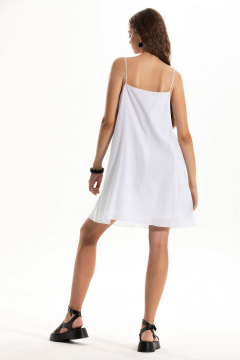 Платье А-силуэта без рукавов с кружевом и бретелями Golden Valley 4897 белый - фото 3