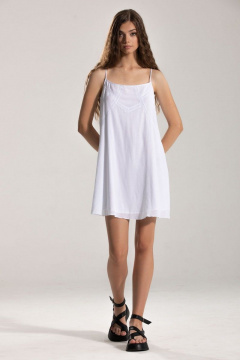 Платье А-силуэта без рукавов с кружевом и бретелями Golden Valley 4897 белый - фото 1