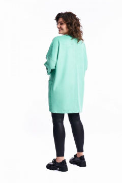Бирюзовый трикотажный удлинённый свитшот с карманами Almirastyle 263 - фото 5
