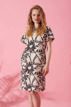 Легкое платье из хлопка с с поясом и карманами DAVYDOV 9222 - фото 2