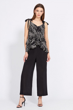 Брюки 7/8 из плательной ткани с эластичной тесьмой EOLA 2423 черный - фото 4