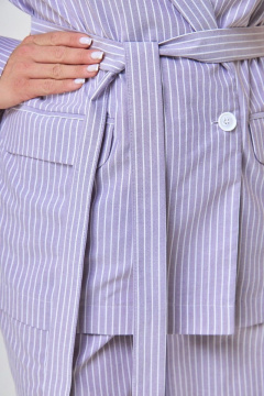 Летний хлопковый жакет с поясом и прорезными карманами Anelli 1299.1 розовая_долина - фото 2