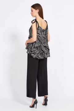 Топ А-образного кроя с бретелями-завязками EOLA 2437 черный_рисунок - фото 3