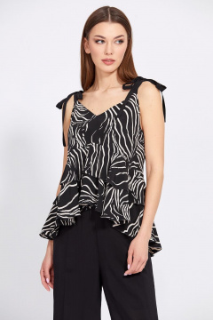 Топ А-образного кроя с бретелями-завязками EOLA 2437 черный_рисунок - фото 1