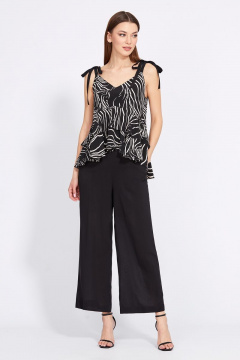 Топ А-образного кроя с бретелями-завязками EOLA 2437 черный_рисунок - фото 2