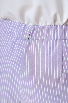 Брюки из хлопка с высокой посадкой и ремнем Anelli 1299.2 розовая_долина - фото 4