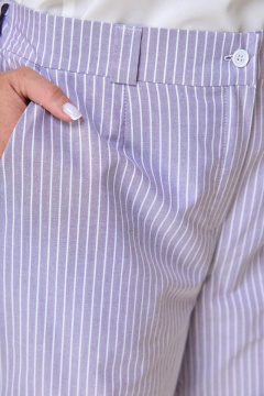 Брюки из хлопка с высокой посадкой и ремнем Anelli 1299.2 розовая_долина - фото 3